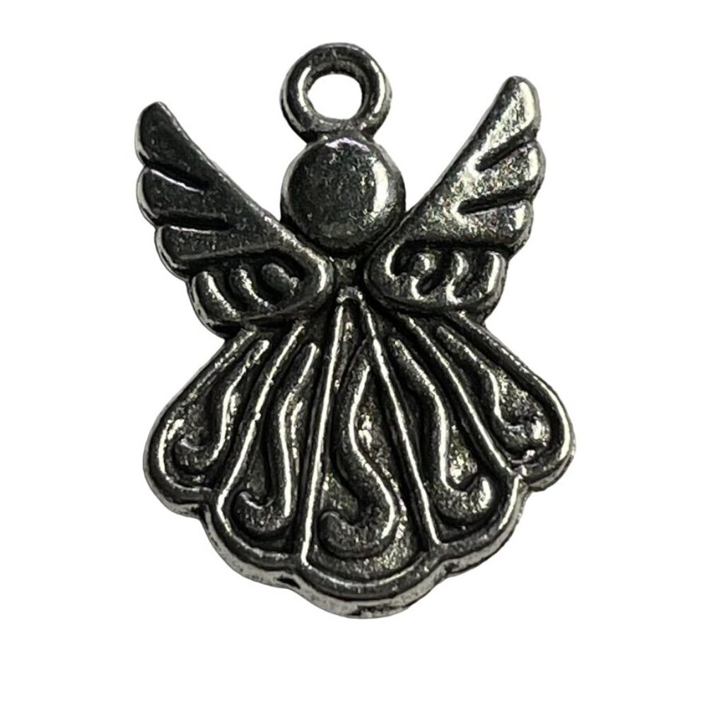 Angel Pendant Silver Tone Charm Bracelet Necklace Jewelry Craft Dangle Spiritual